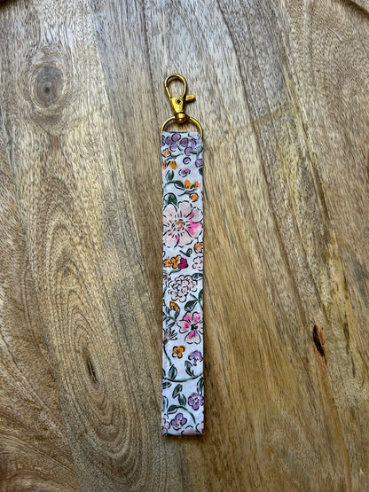 Porte clé liberty rose